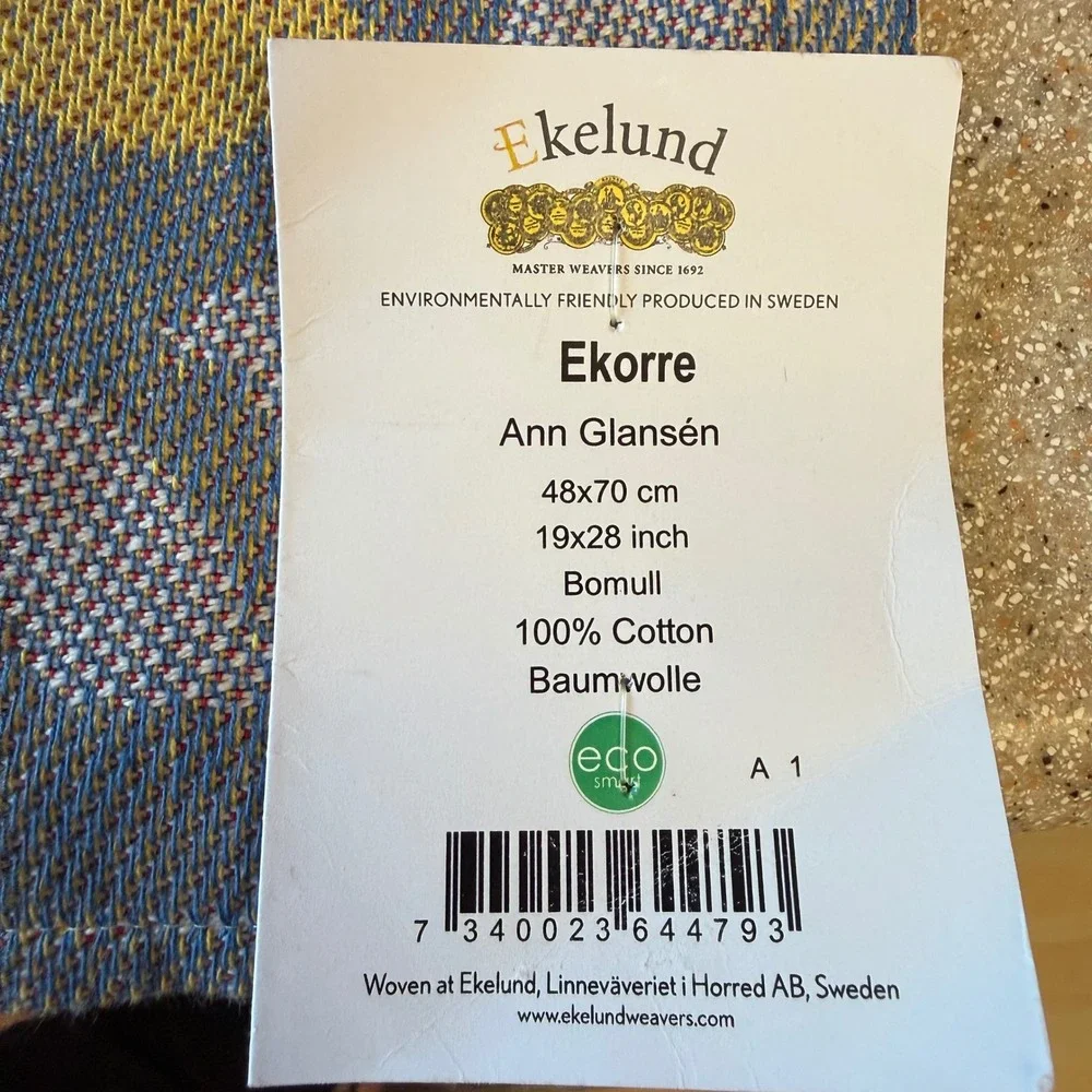 Ekelund Ekorre Squirrel Towel NWT Swedish Jacquard Kitchen Tea Towel 19x28